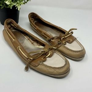🌳 Sperry Top Sider Audrey Boat Shoes Metallic 7